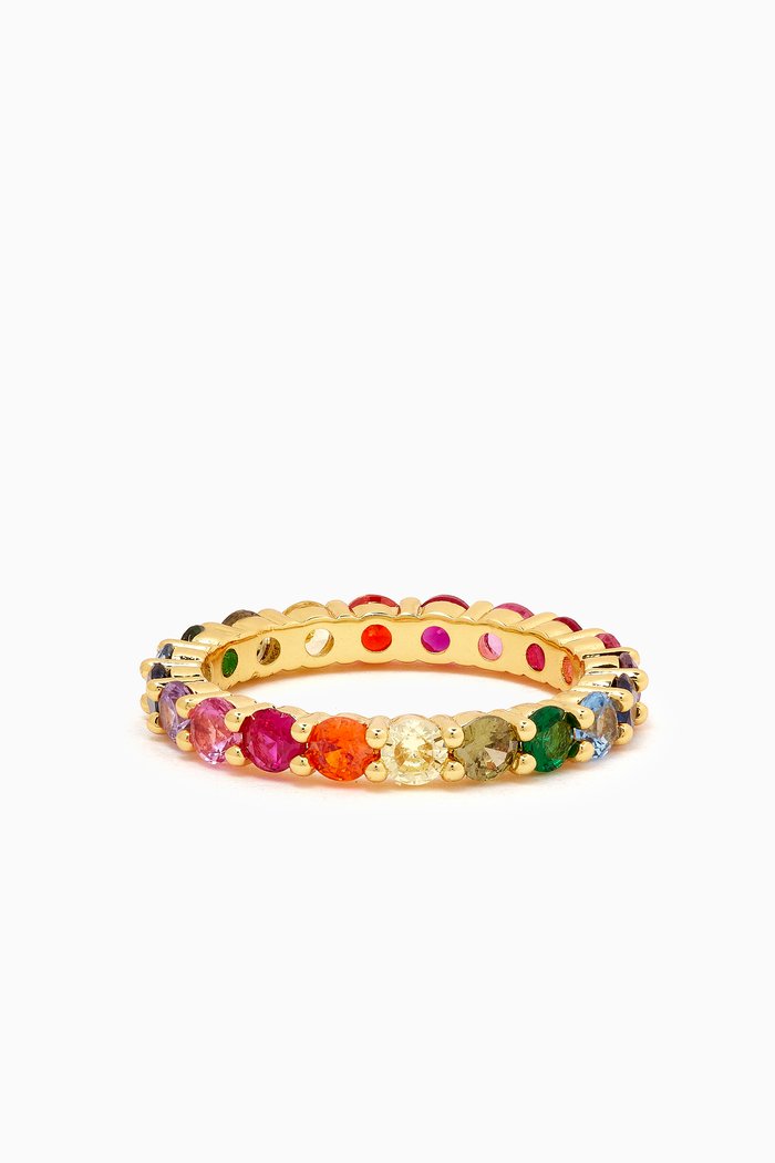 

Rainbow Dreams Ring in 18kt Recycled Gold-plated Brass, Multicolour