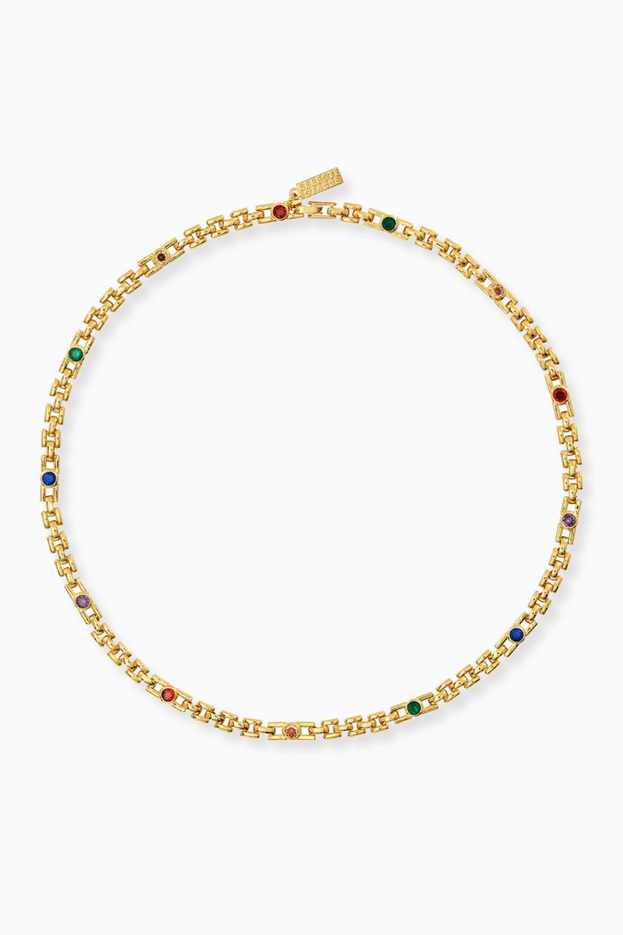 

The Ross Necklace in 18kt Recycled Gold-plated Brass, Multicolour