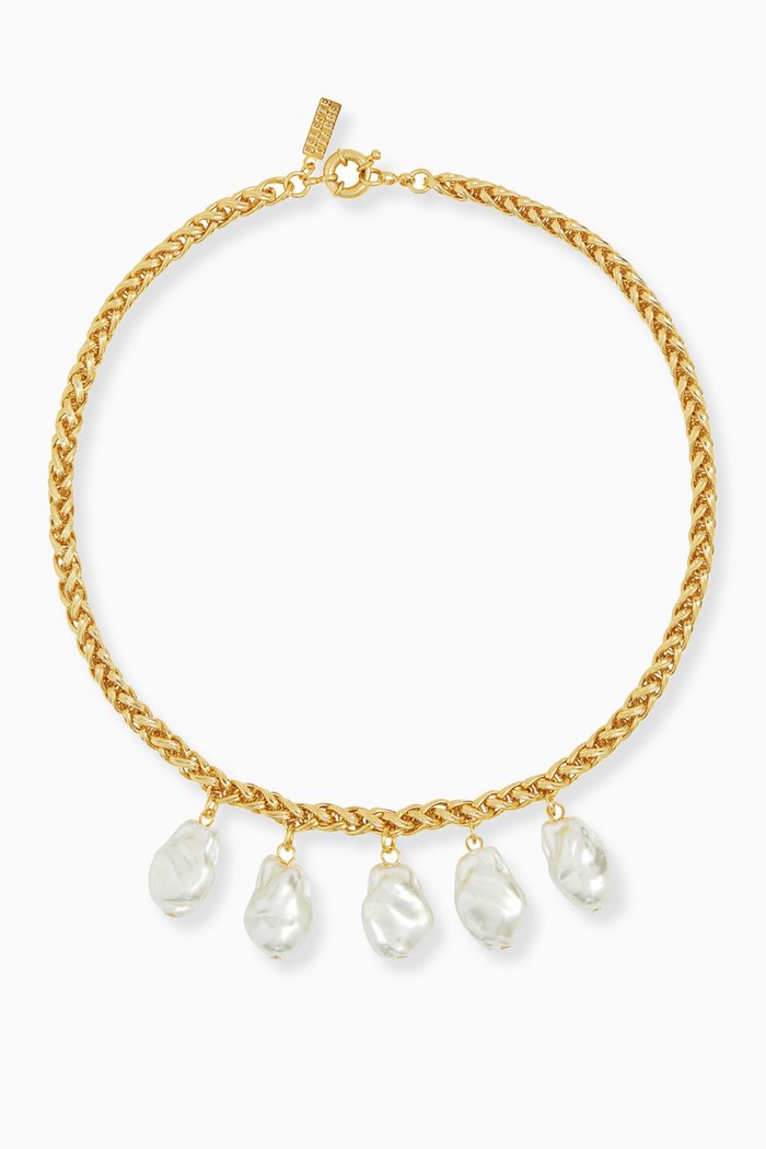 

The Shibuya Necklace in 18kt Recycled Gold-plated Brass, White