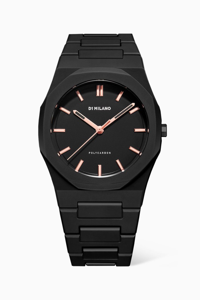 Polycarbon Quartz Watch, 40.5mm, Black