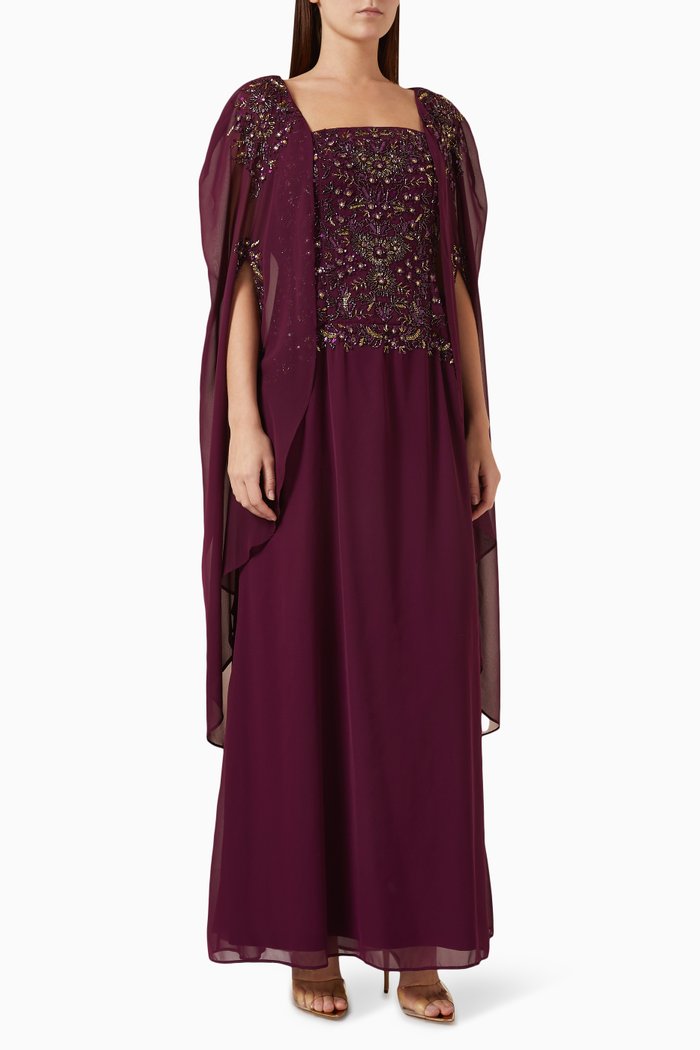 

Embellished Gown in Georgette, Red