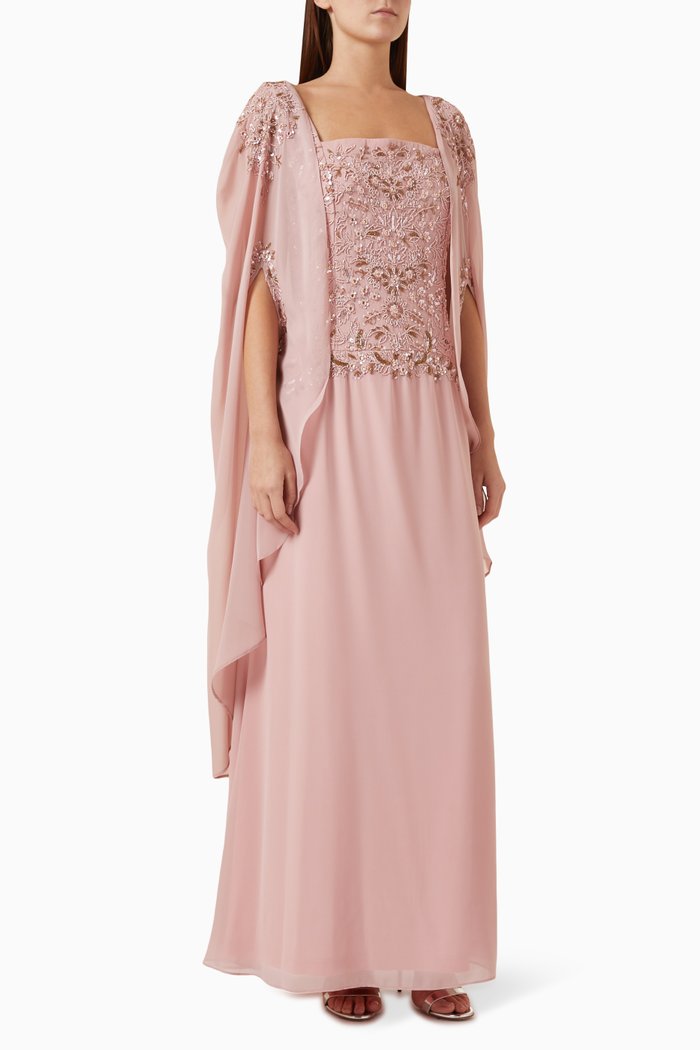 

Embellished Gown in Georgette, Pink