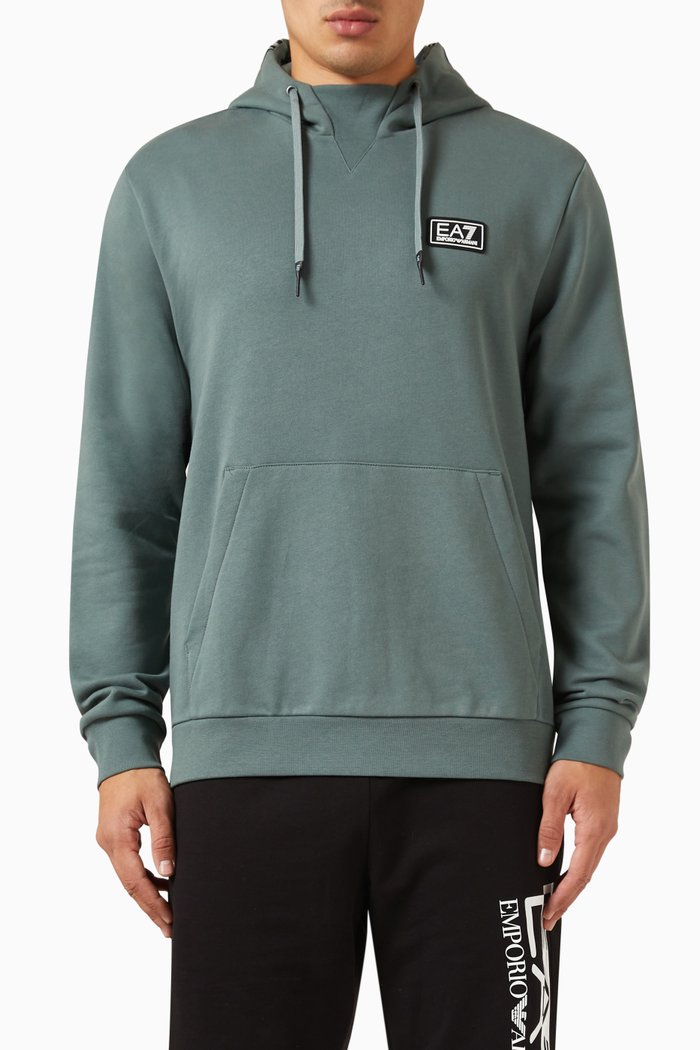 

Logo Patch Hoodie in Cotton-Blend, Green