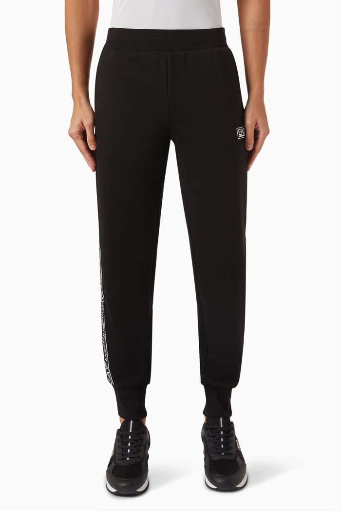 

EA7 Logo Sweatpants in Cotton, Black