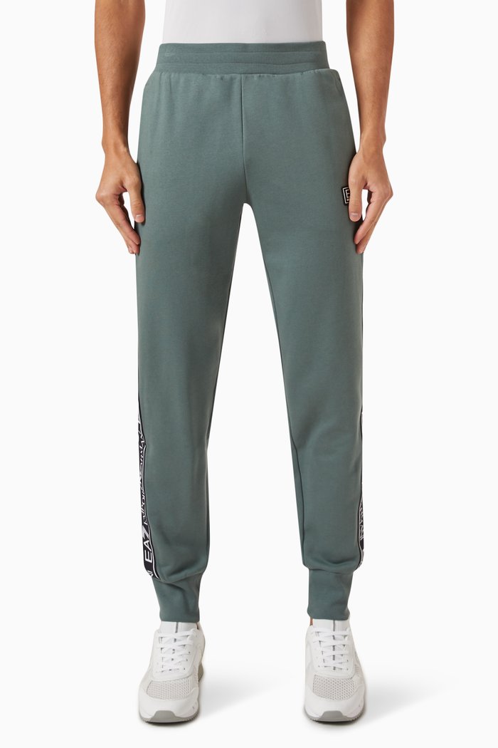 

EA7 Logo Sweatpants in Cotton, Green