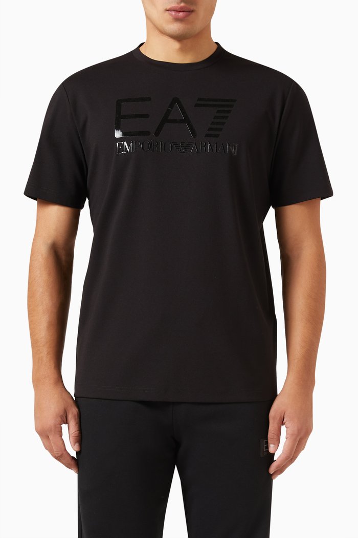 

EA7 Logo Series T-shirt in Cotton-jersey, Black