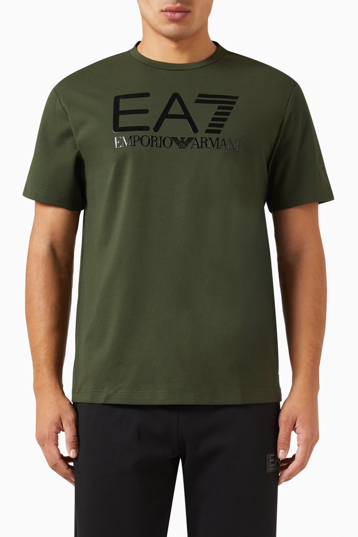 

EA7 Logo Series T-shirt in Cotton-jersey, Green