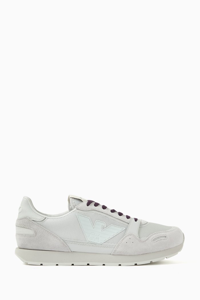 

EA Eagle Sneakers in Mesh & Suede, Grey