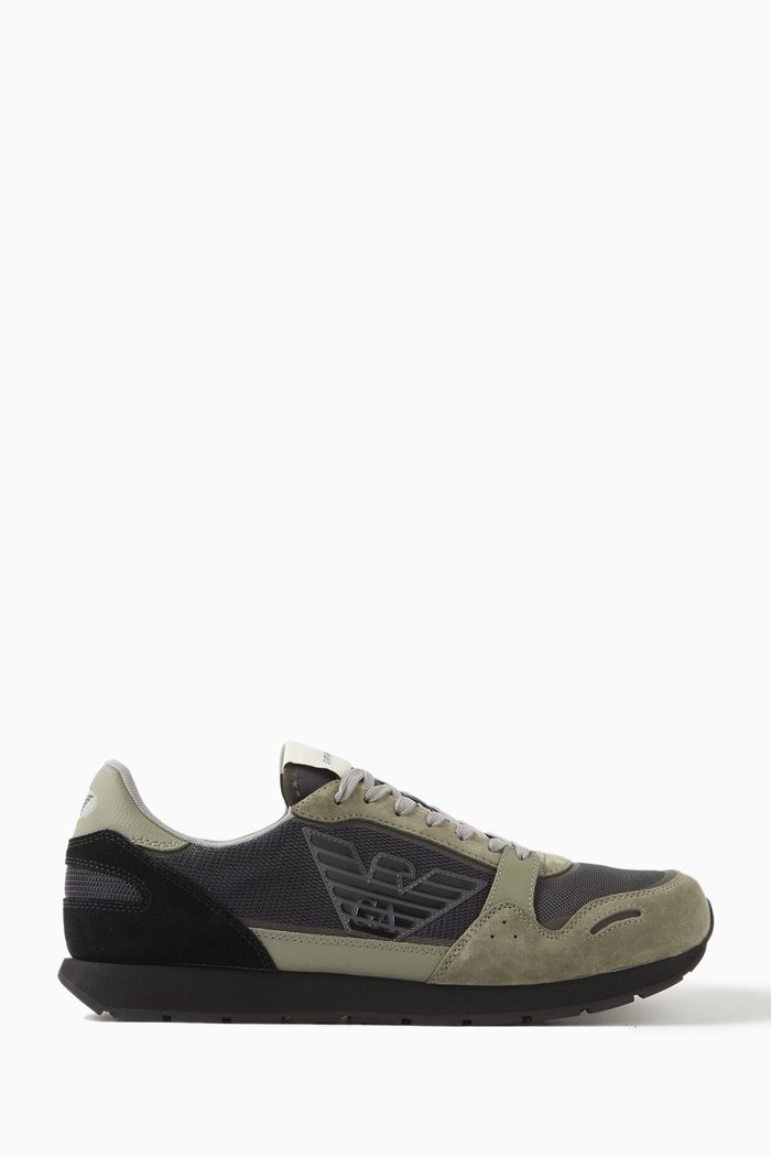

EA Eagle Sneakers in Mesh & Suede, Green