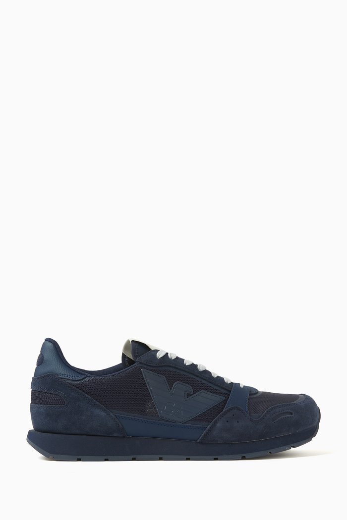 

EA Eagle Sneakers in Mesh & Suede, Blue