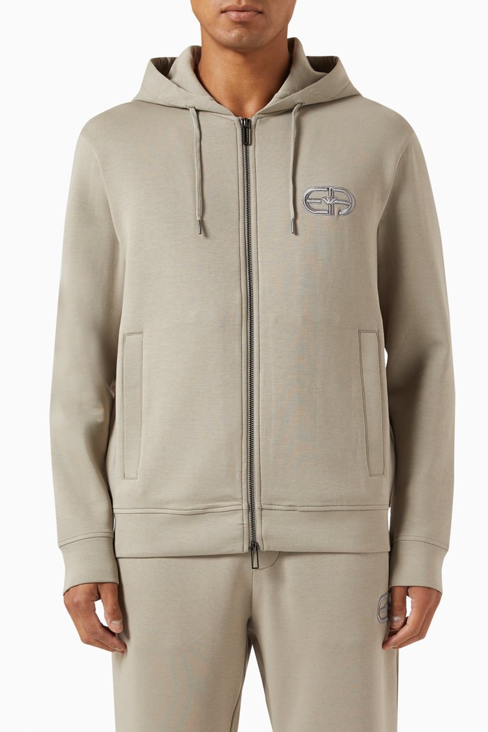 

Logo Hoodie in Cotton Jersey, Neutral