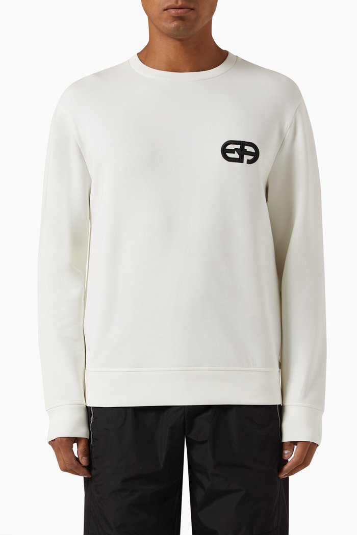 

Logo Sweatshirt in Cotton Jersey, White