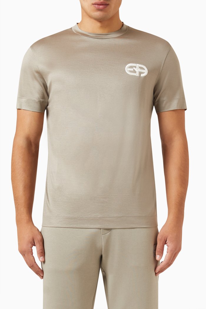 Logo T-shirt in Cotton Jersey, Neutral