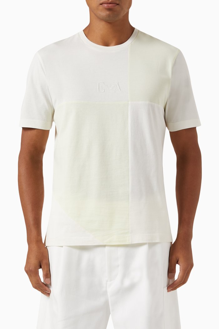 

Colour-block T-shirt in Cotton Jersey, Neutral