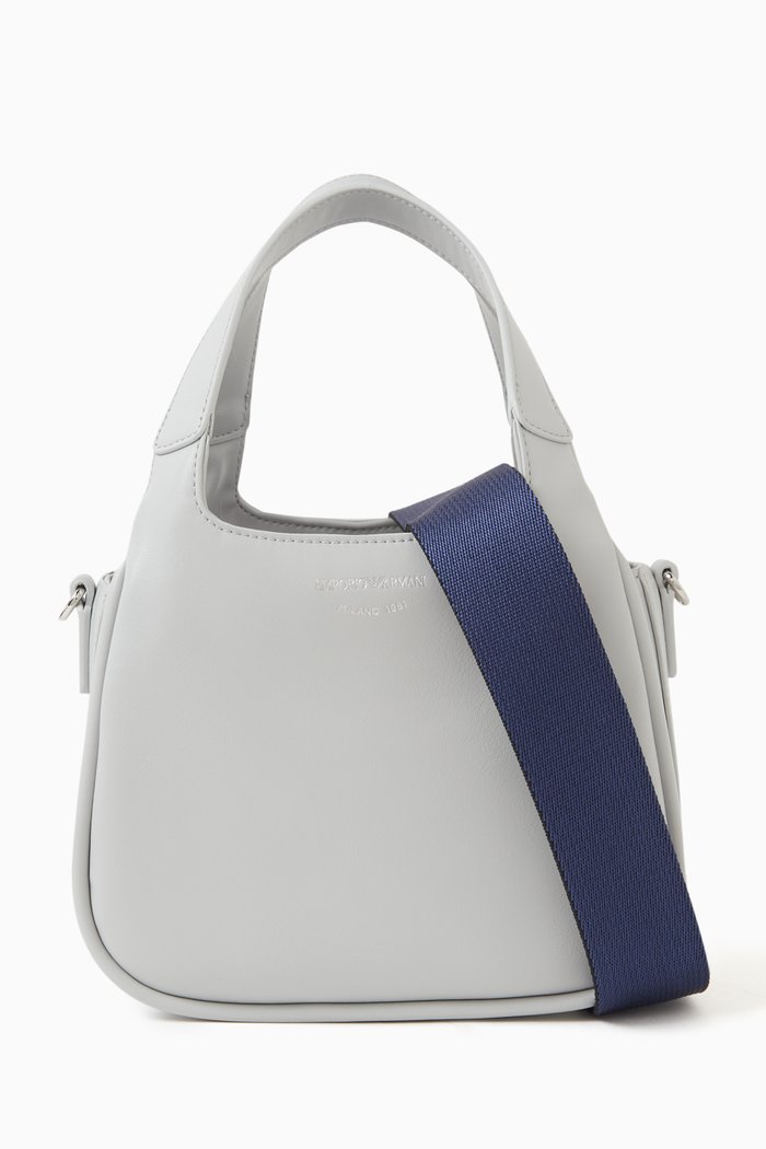 Small Hobo Shoulder Bag in Leather, White