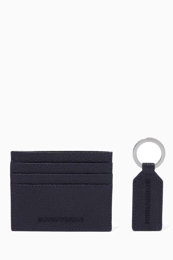 

Card Holder & Key Ring Gift Set, Blue