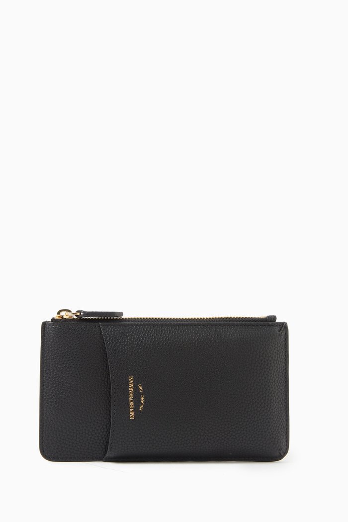 

MyEA Phone Card Case in Deer-print Leather, Black