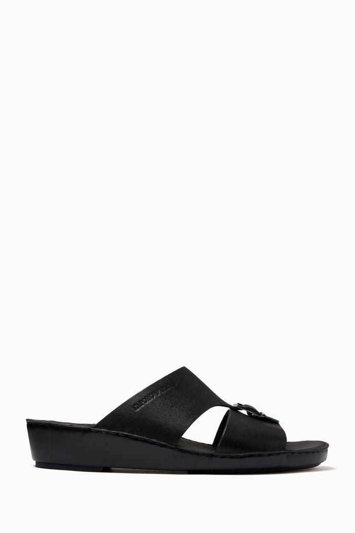

Buckle Sandals in Faux-leather, Black