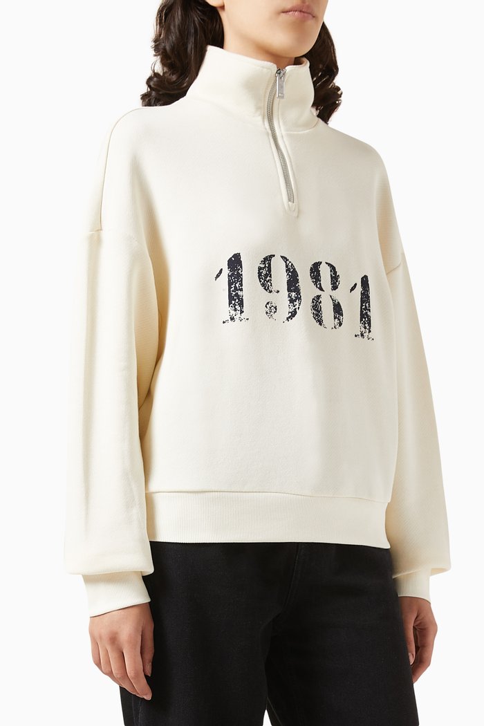 

1981 Zip-collar Sweatshirt, White