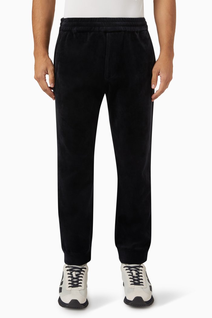 Logo-embroidered Sweatpants in Chenille, Black