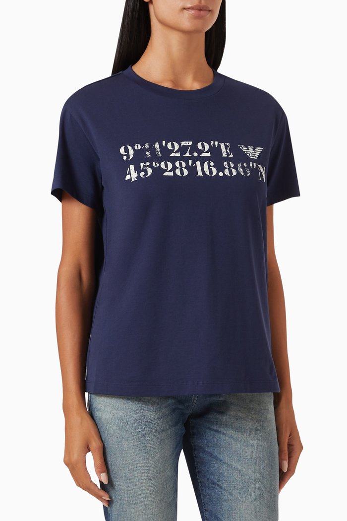 

Graphic-print T-shirt in Cotton-jersey, Blue