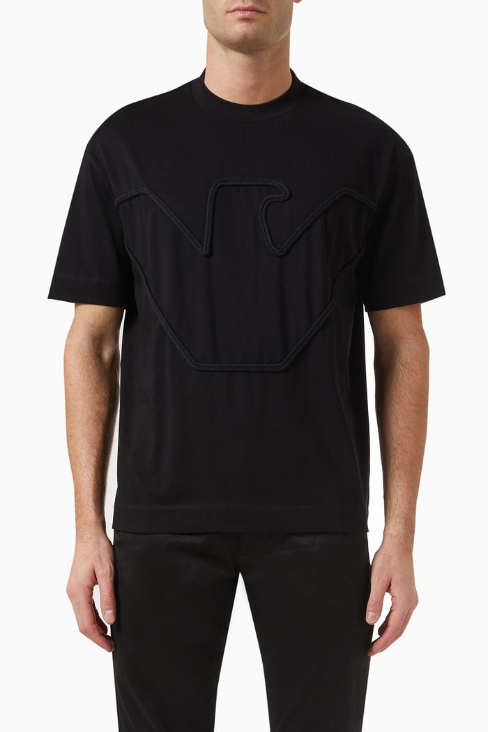 

Eagle Logo T-shirt in Cotton Jersey, Black