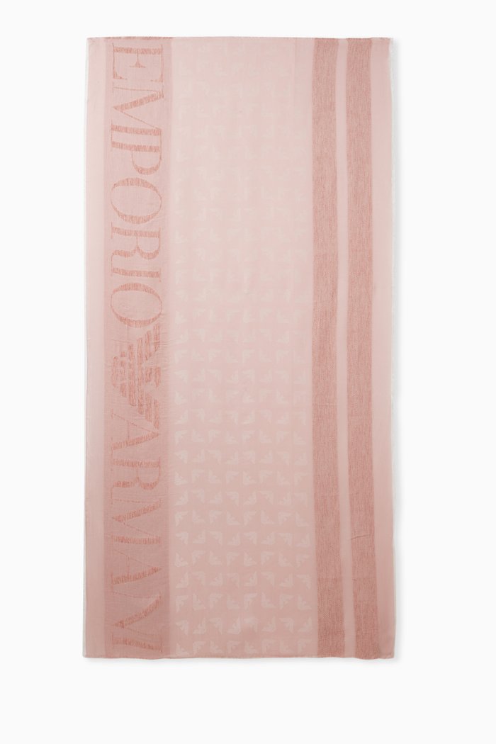 

Eagle Logo Scarf in Cotton, Pink