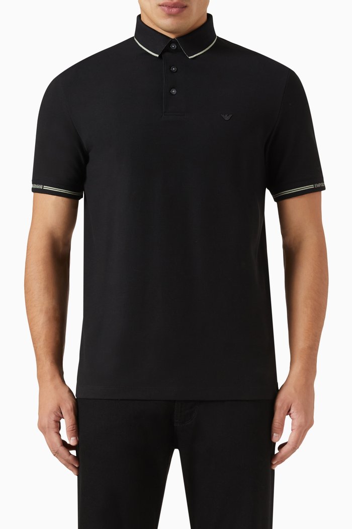 

Logo Polo Shirt in Cotton, Black