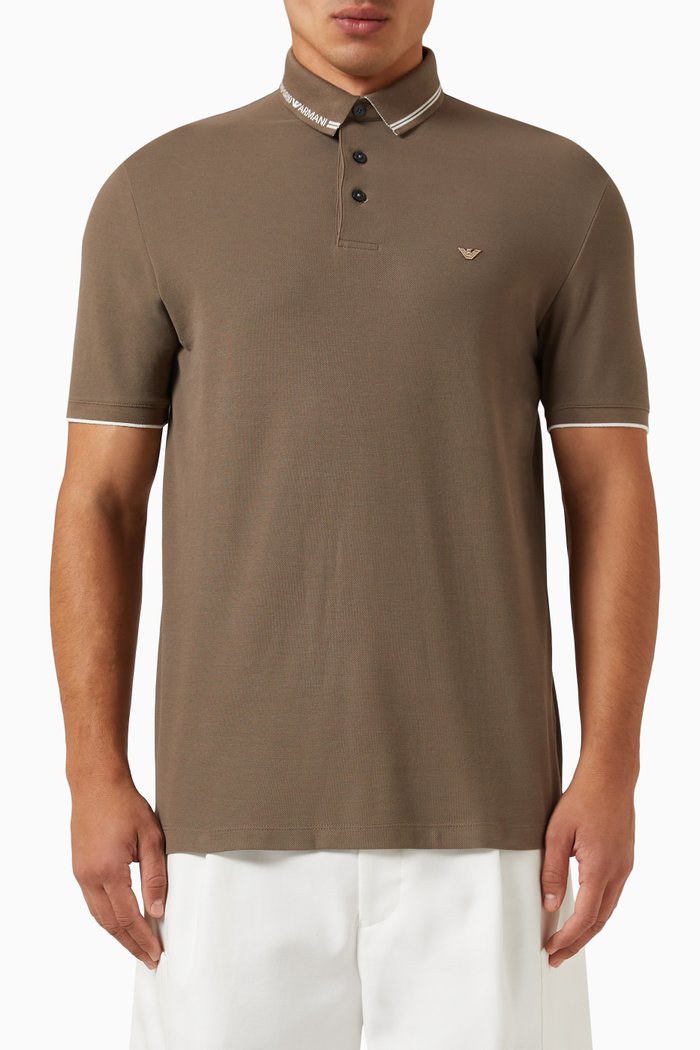 

Logo Polo Shirt in Cotton, Brown