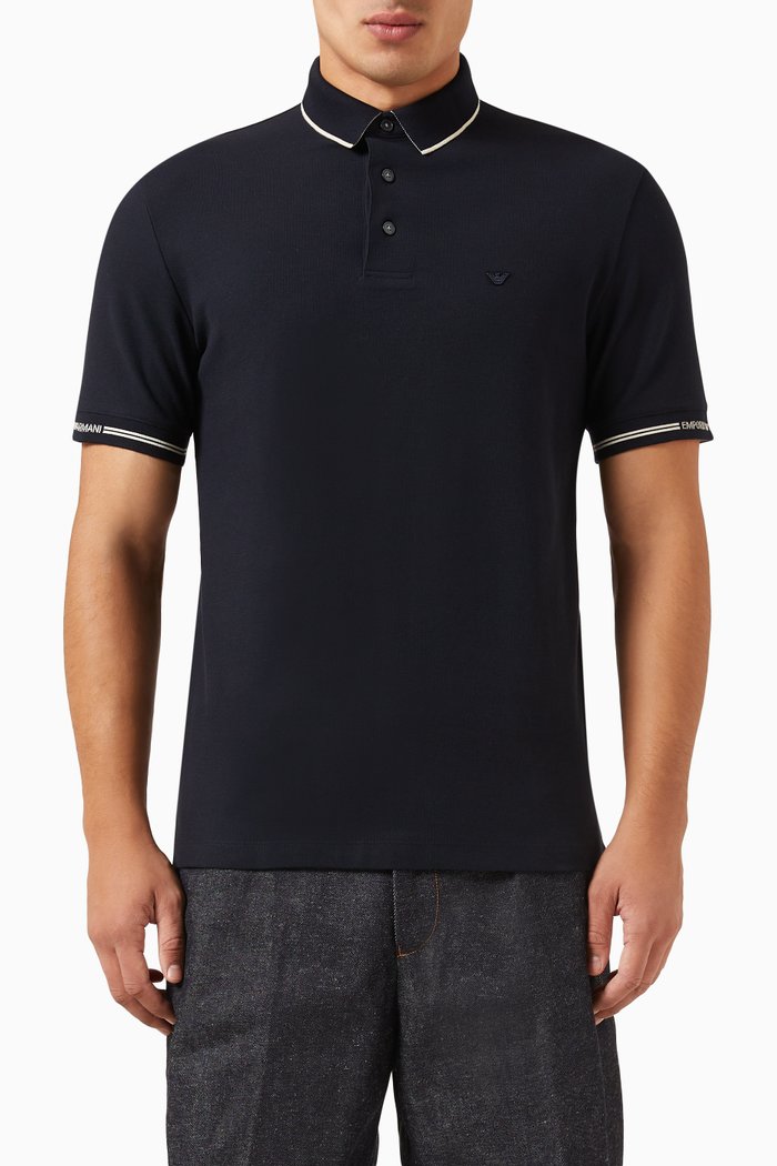 

Logo Polo Shirt in Cotton, Blue