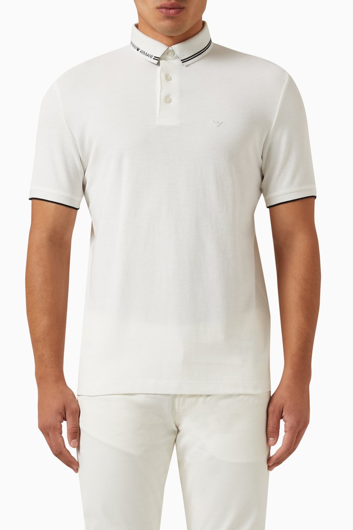 

Logo Polo Shirt in Cotton, White