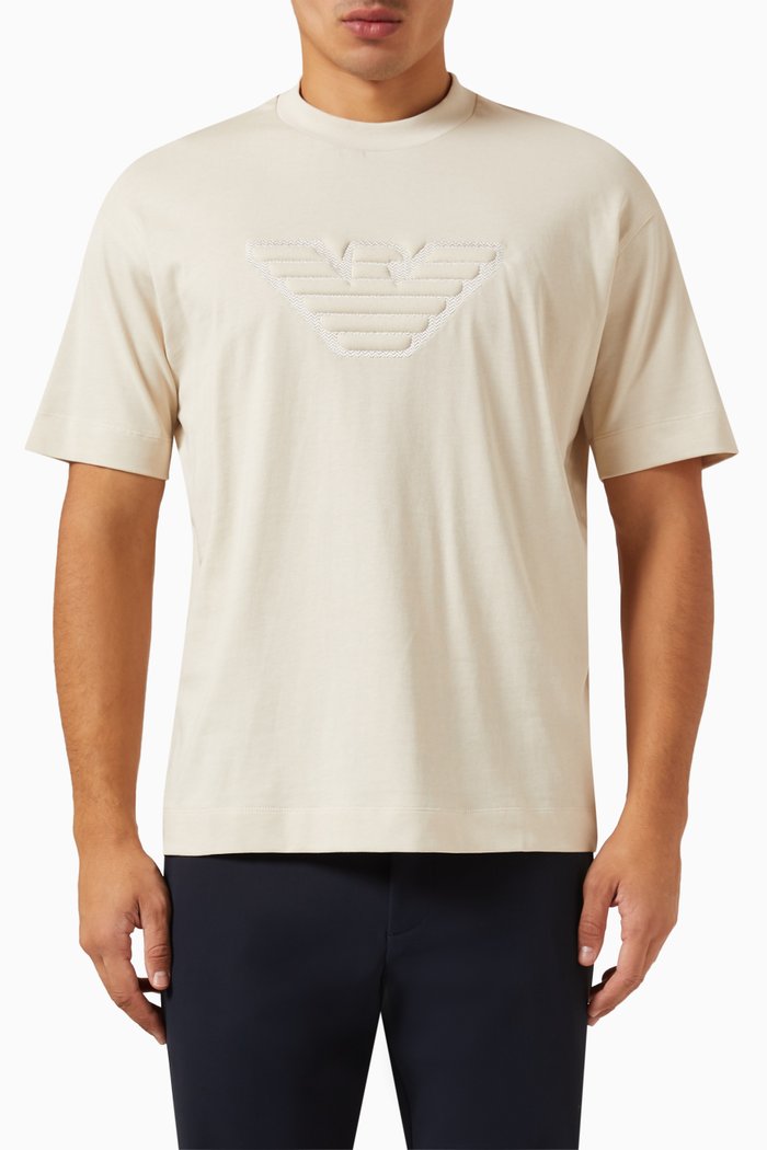 

Padded Eagle T-Shirt in Cotton, Neutral
