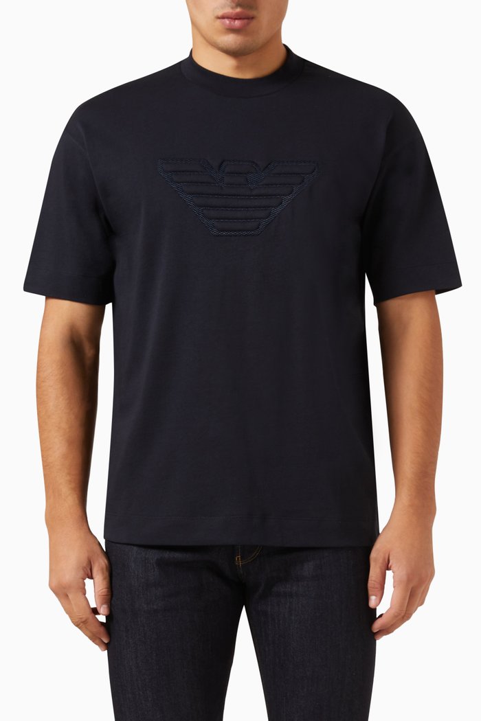 

Padded Eagle T-Shirt in Cotton, Blue