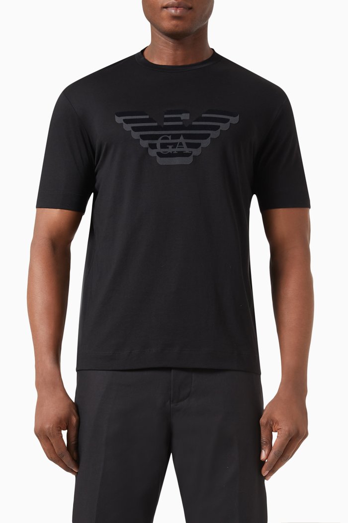 EA Logo T-shirt in Jersey, Black