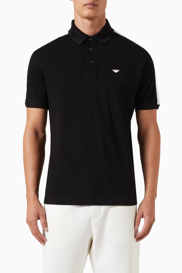 

Polo Shirt in Cotton Piqué, Black