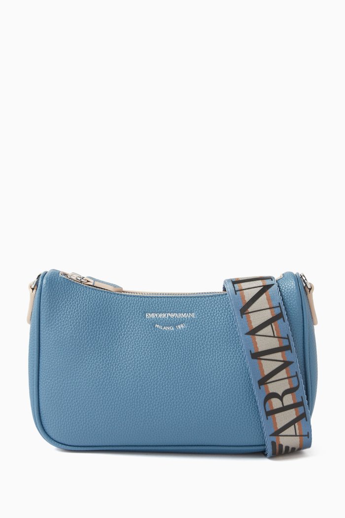 

Logo Crossbody Bag in Eco Leather, Blue