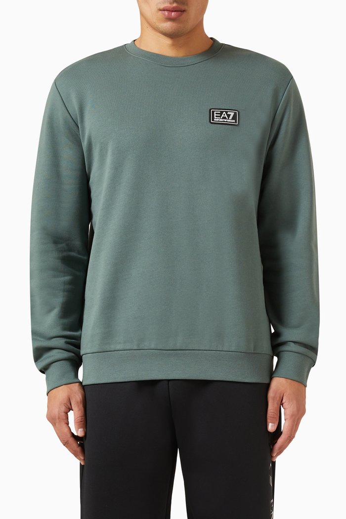 Logo Sweatshirt in Cotton, Green