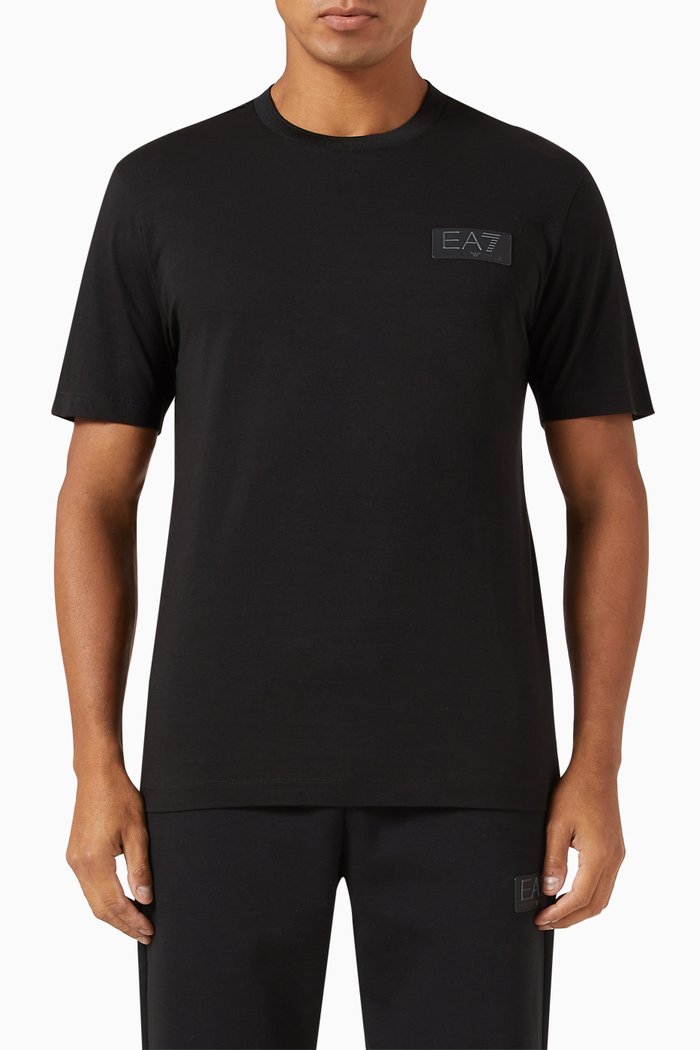 

EA7 Lux Identity T-shirt in Cotton Jersey, Black