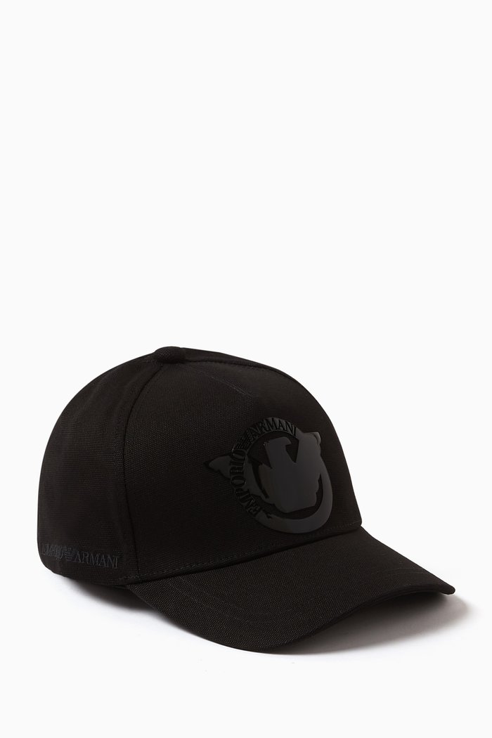 

EA Embroidered Baseball Hat in Cotton, Black