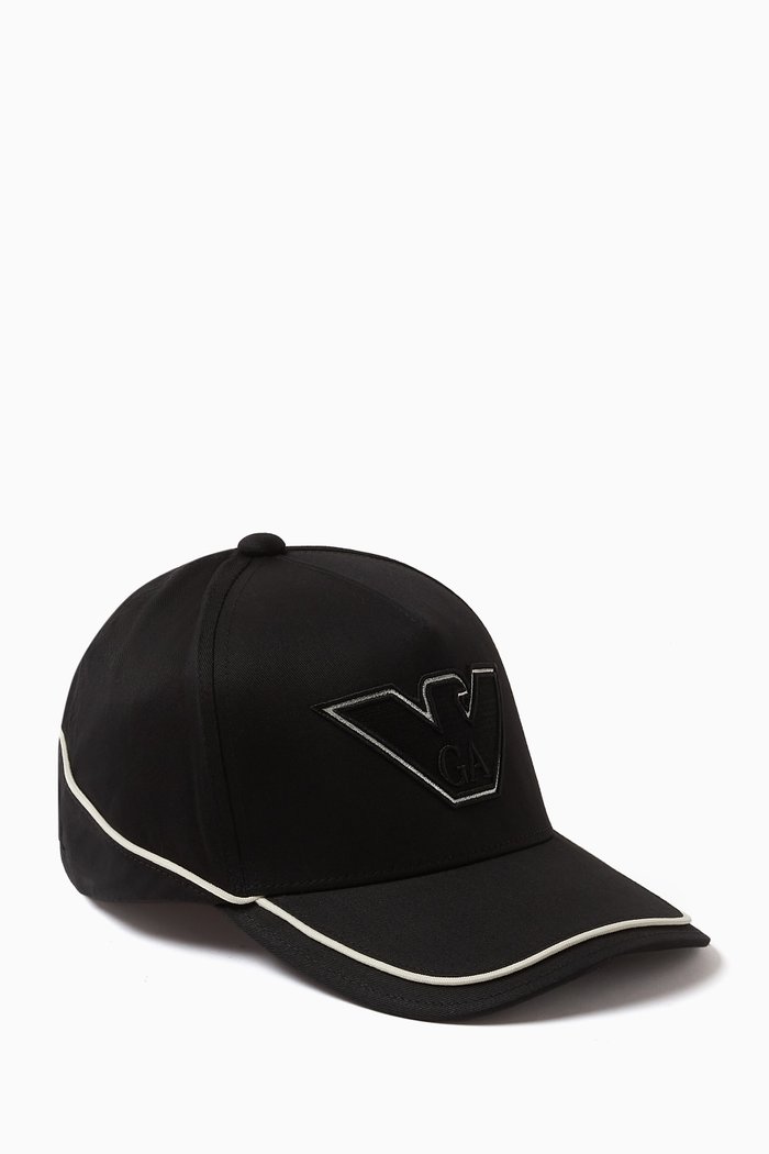 

EA Embroidered Baseball Hat in Gabardine, Black