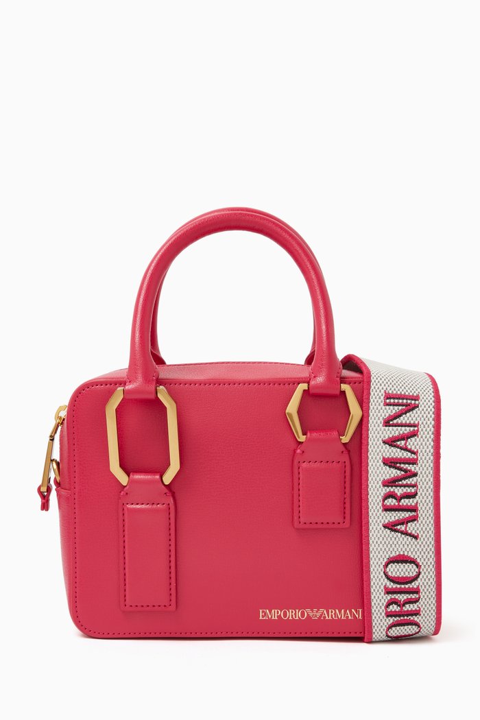 

Medium EA Top Handle Bag in Leather, Pink