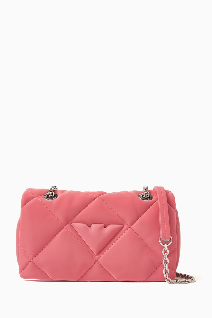 

Front Flap Crossbody Bag in Nylon, Pink