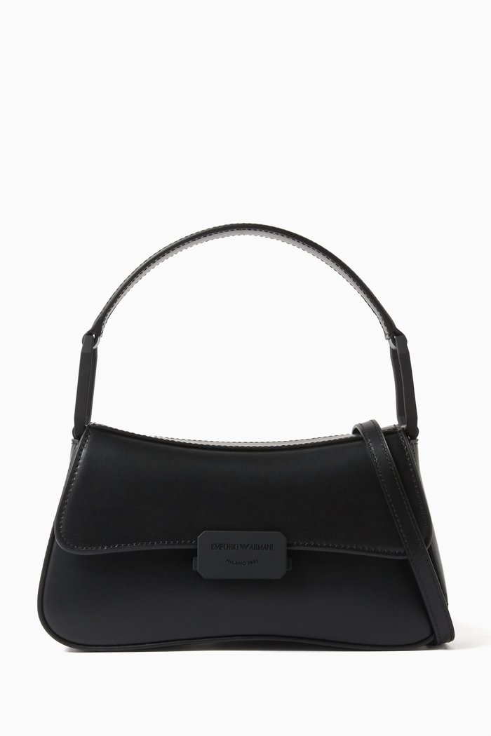 

Shoulder Bag in Leather, Black