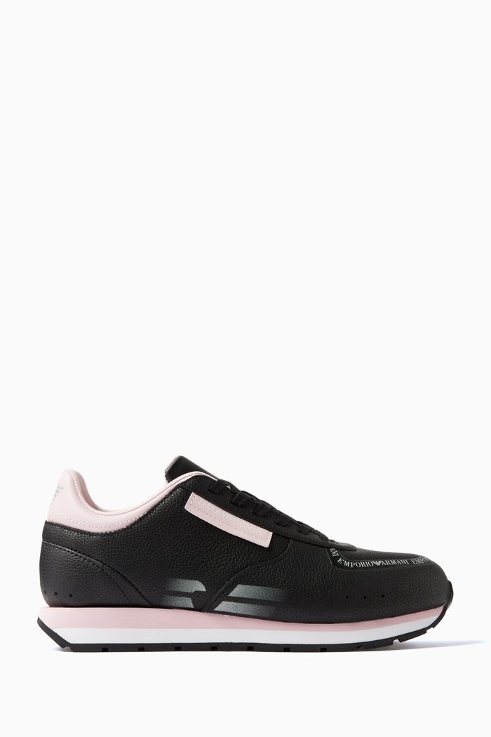 

Text Logo Sneakers in Leather, Black