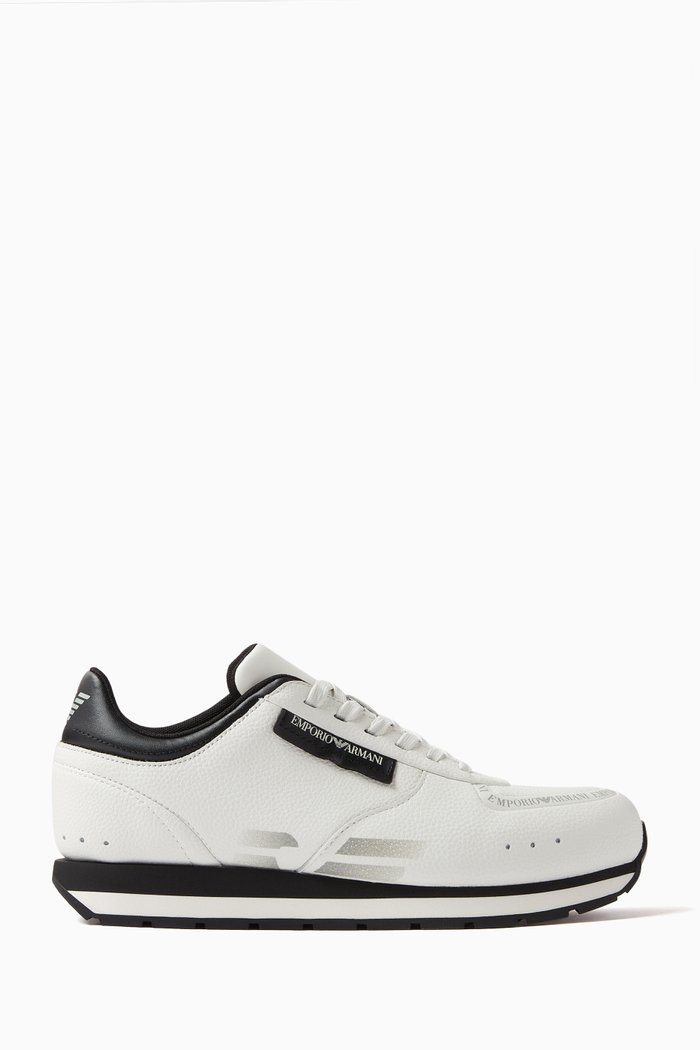 

Text Logo Sneakers in Leather, White