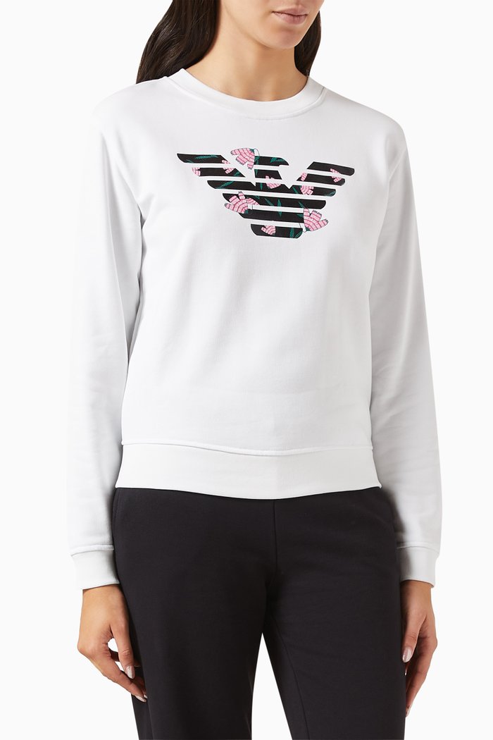 

Eagle Sweatshirt in Cotton, White