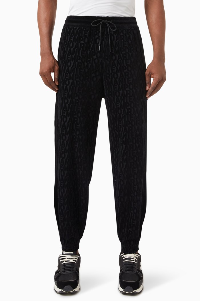 

Felt-logo Sweatpants in Cotton-blend, Black