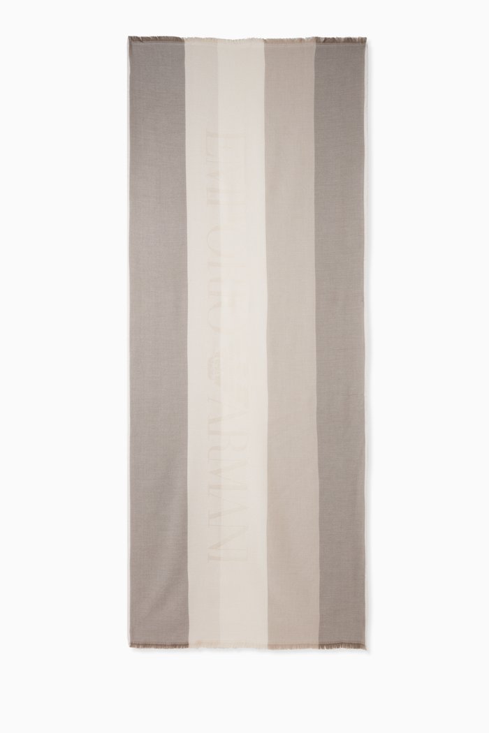 

Striped Scarf in Viscose-blend, Neutral