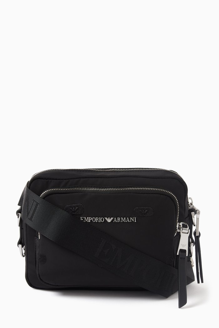 

Logo Crossbody Bag in Nylon, Black