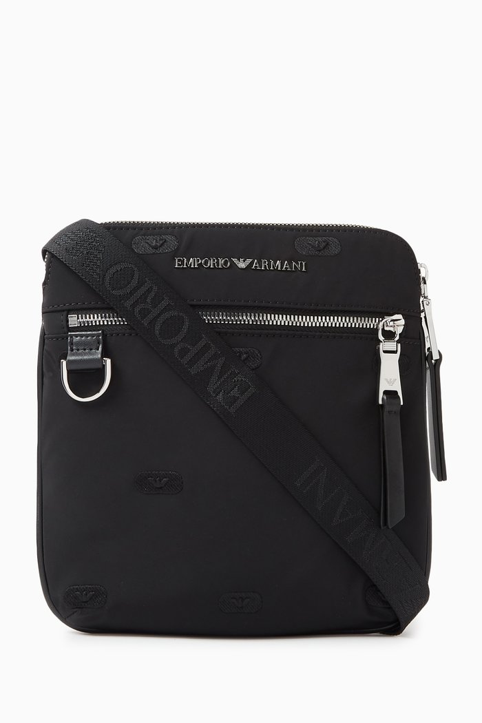 

Logo Messenger Bag in Nylon, Black